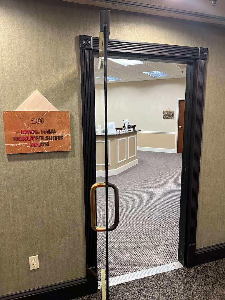 entrance to therapist office waiting room